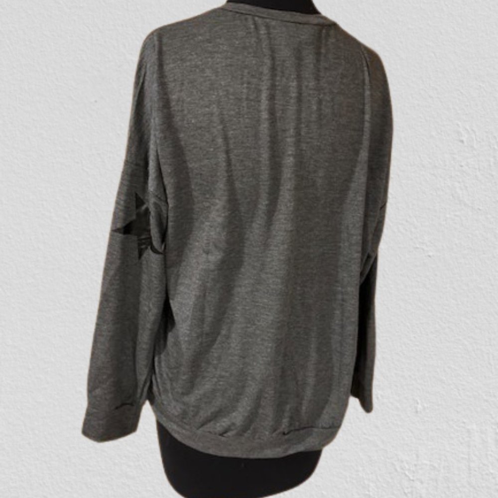 Hippie Chic Grey with Stars Crew Neck Sweatshirt 4261 NWT Boutique - Picture 2 of 10